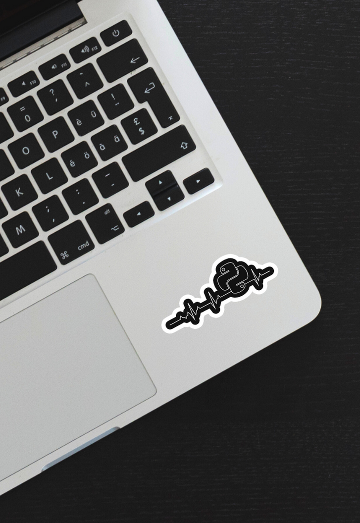 Python Programmer Heart Beat Sticker