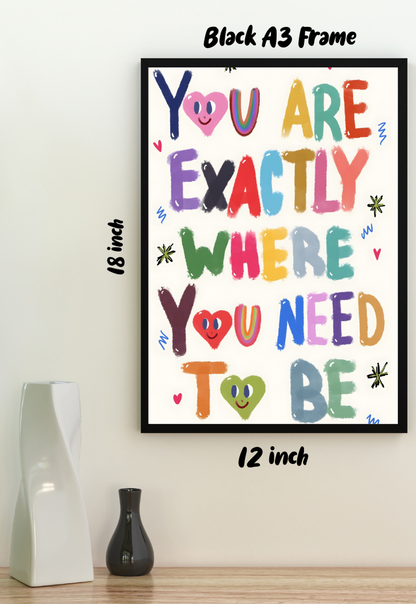 YOU ARE EXACTLY WHERE YOU NEED TO BE Poster