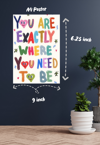 YOU ARE EXACTLY WHERE YOU NEED TO BE Poster