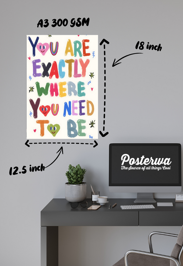 YOU ARE EXACTLY WHERE YOU NEED TO BE Poster