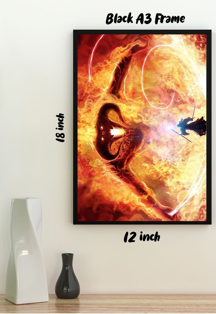 Gandalf and Fire Demon Poster