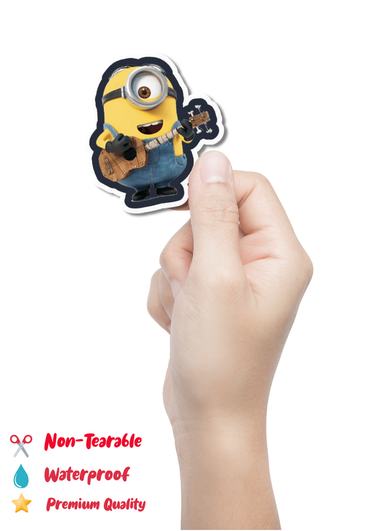 Stuart Minion With Guitar Sticker