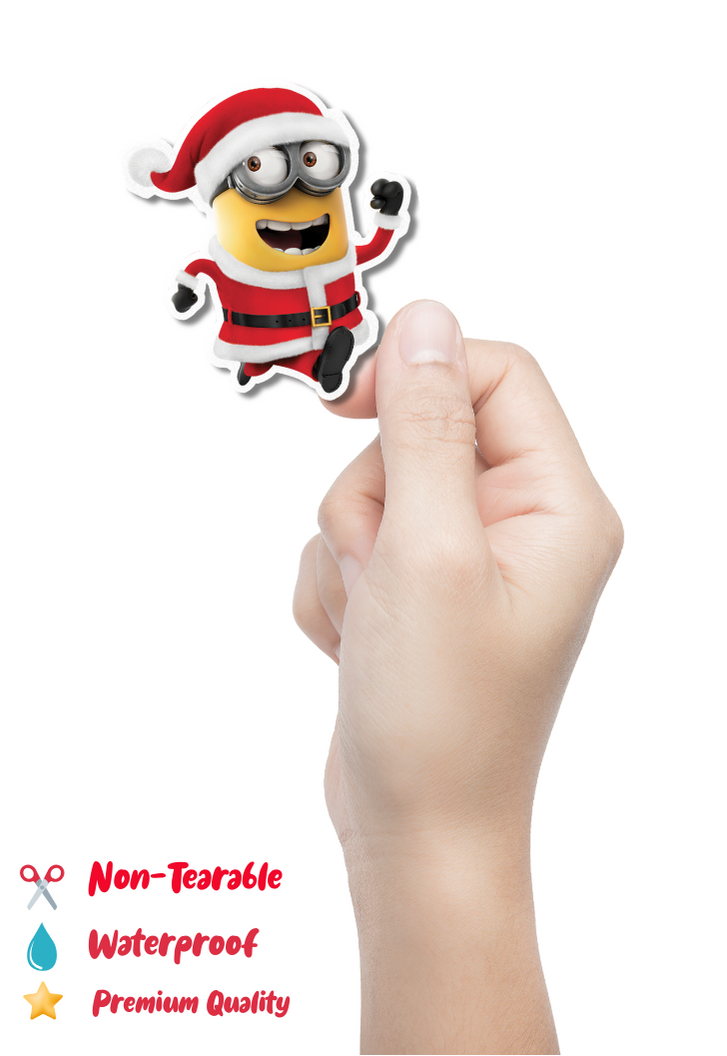 Transparent Minion Christmas Sticker