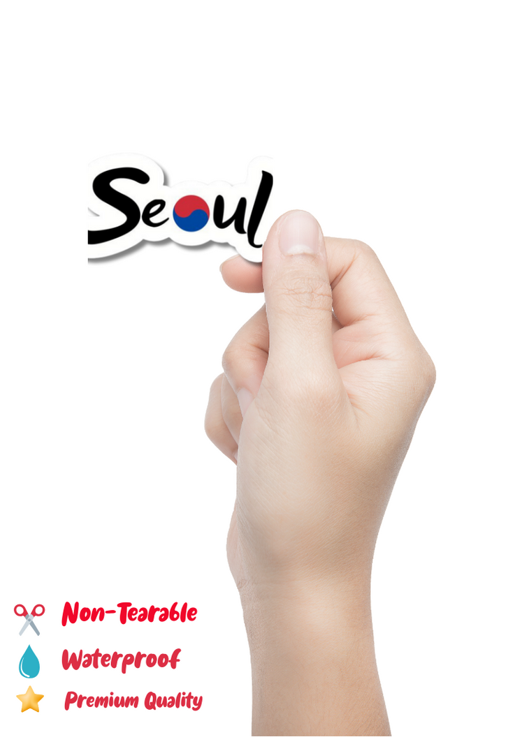 Seoul With Korean Flag Sticker