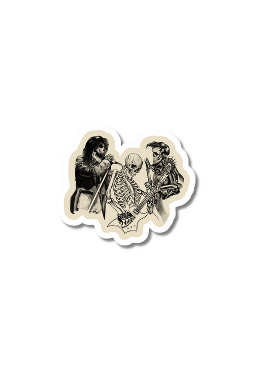 Skeleton Music Rock Band Sticker