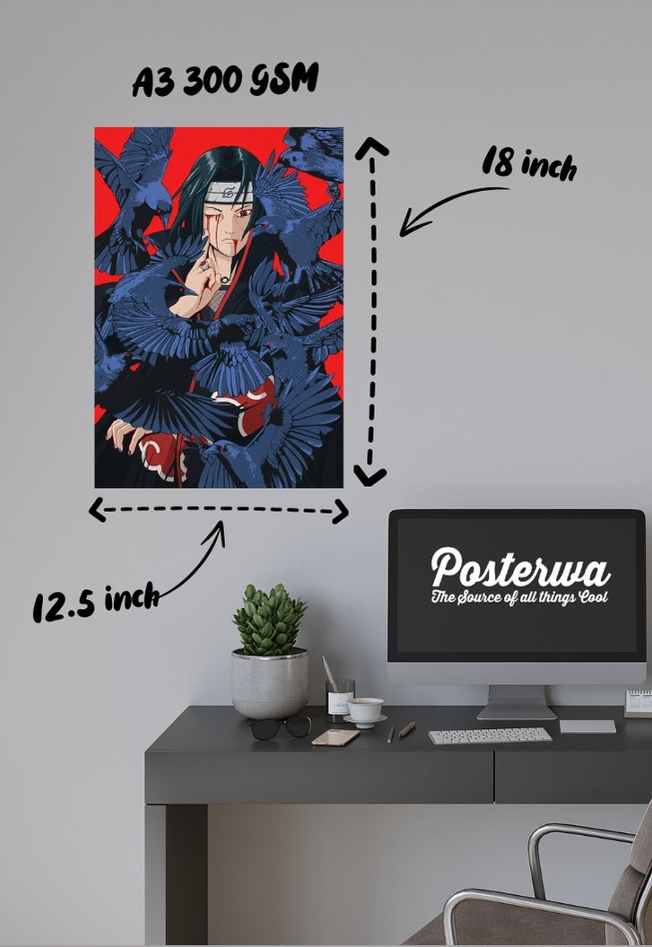 Itachi Uchiha Crow Poster