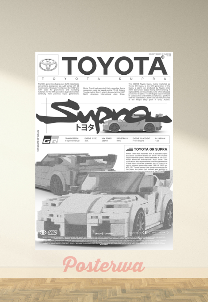 Toyota Supra Car Poster