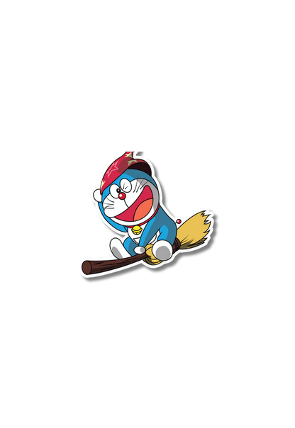 Doraemon On The Broomstick Sticker