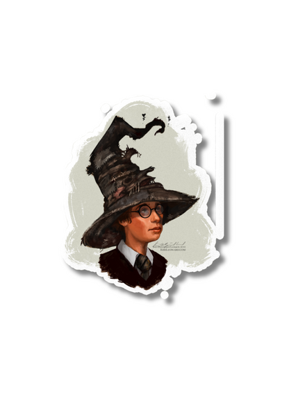 Harry Potter With Sorting Hat Sticker