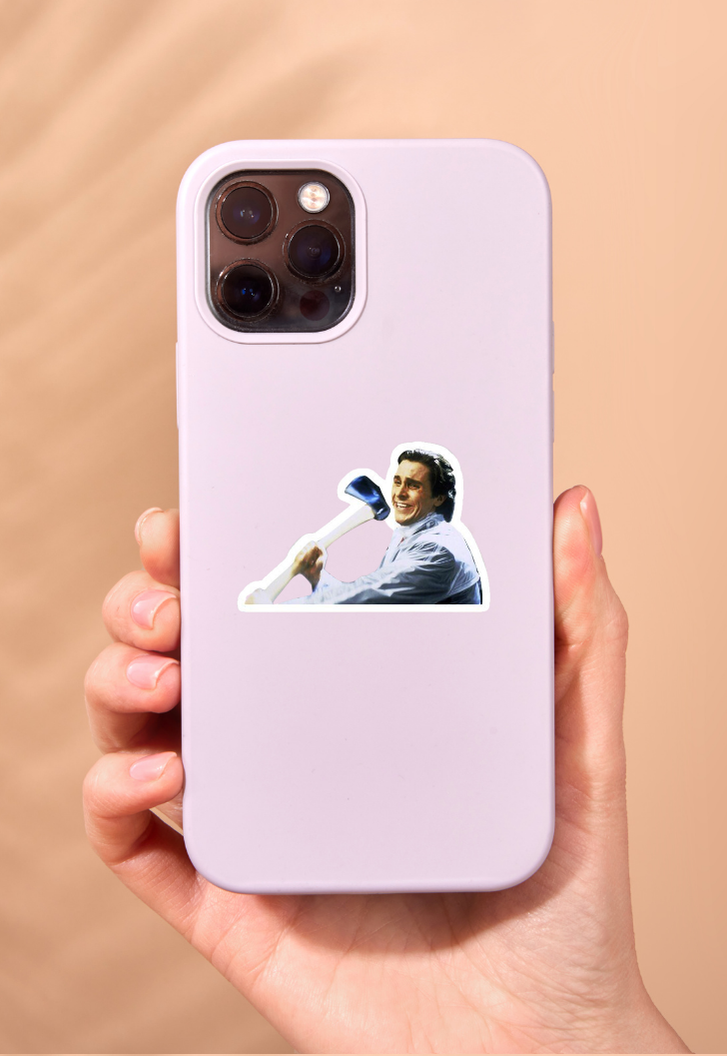 Patrick Bateman Holding Axe Sticker