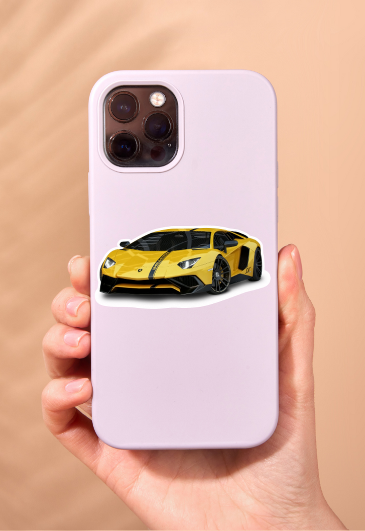 Lamborghini Yellow Aventador Sticker