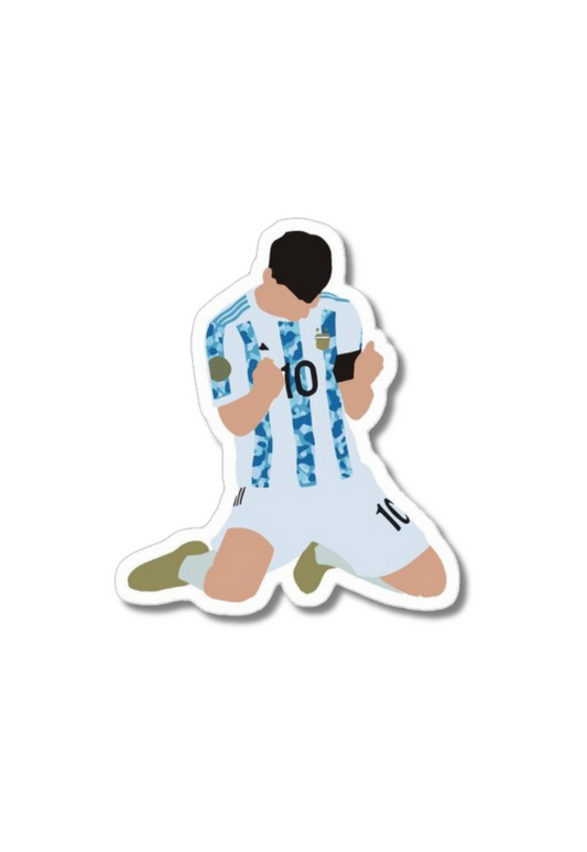 Messi Celebrates Argentina Victory Sticker