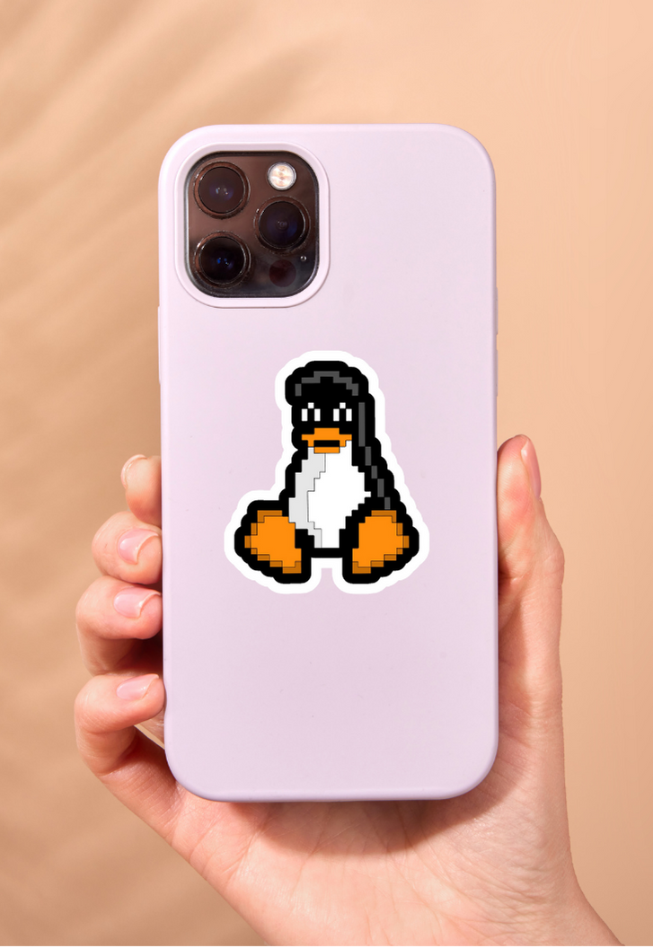 Linux Tux In Pixel Sticker