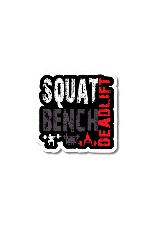 Squat Bench Deadlift Gym Sticker