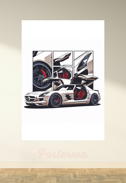 BMW SLS AMG Car Poster