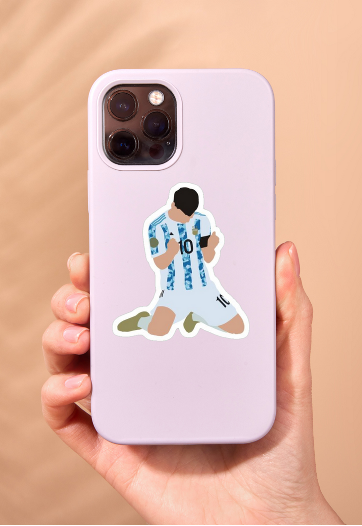 Messi Celebrates Argentina Victory Sticker