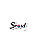 Seoul With Korean Flag Sticker