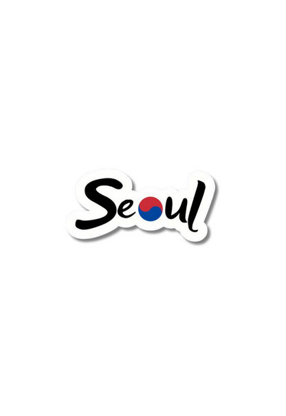 Seoul With Korean Flag Sticker