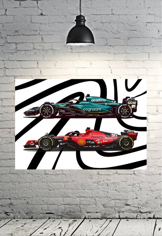 F1 Benz And Ferrari Poster