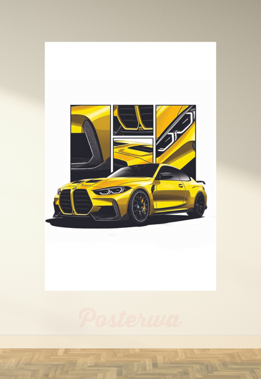 BMW M4 Car Poster