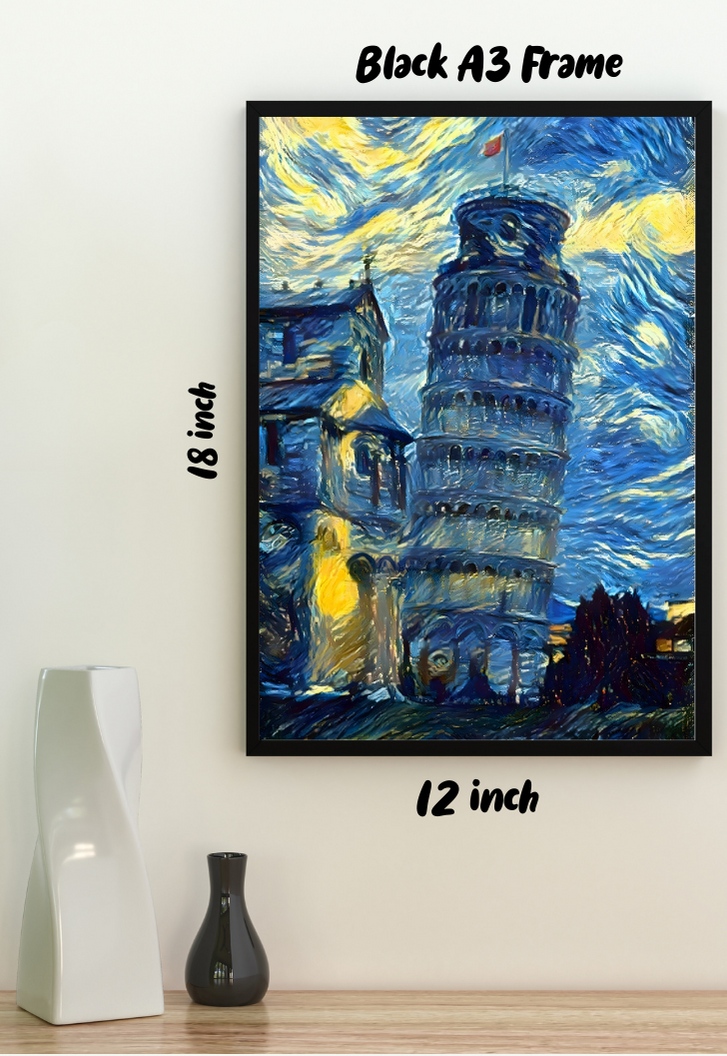 Pisa Tower Van Gogh Poster