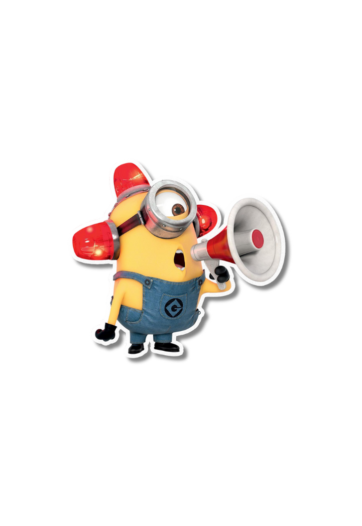 Minion Alert Transparent Sticker