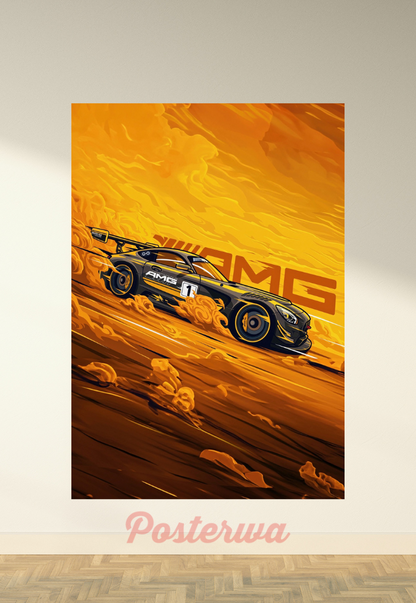 BMW AMG Car Poster