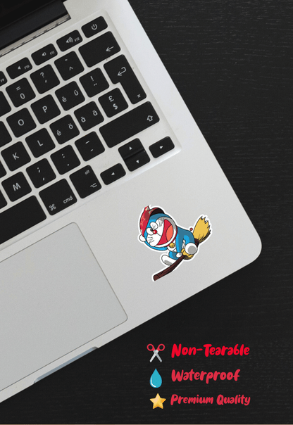 Doraemon On The Broomstick Sticker