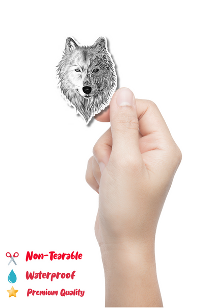 Wolf Ink Heart Sticker