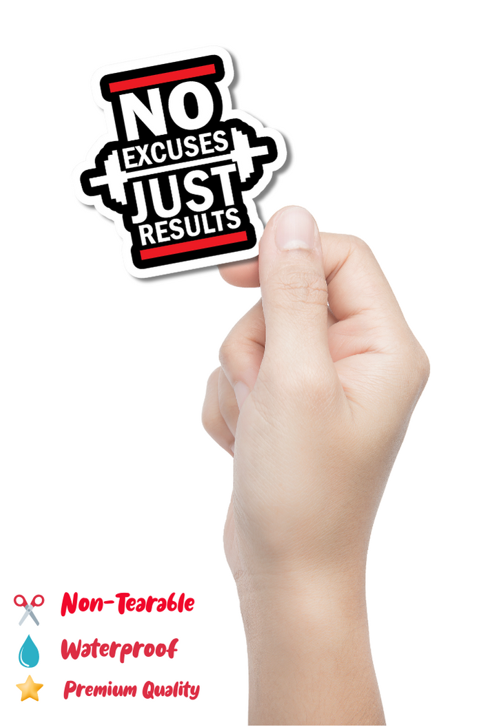 No Excuses Just Results Sticker