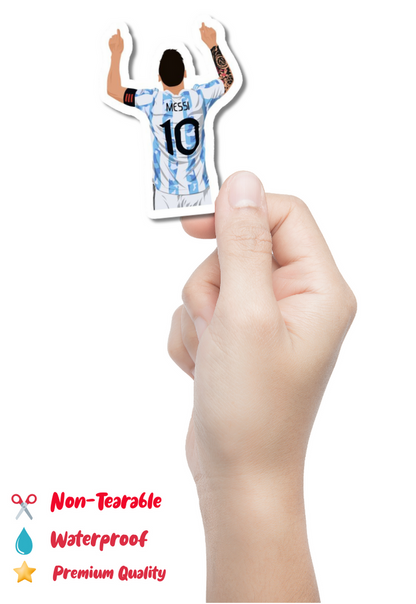 Messi Goal Celebration With Argentina Sticker