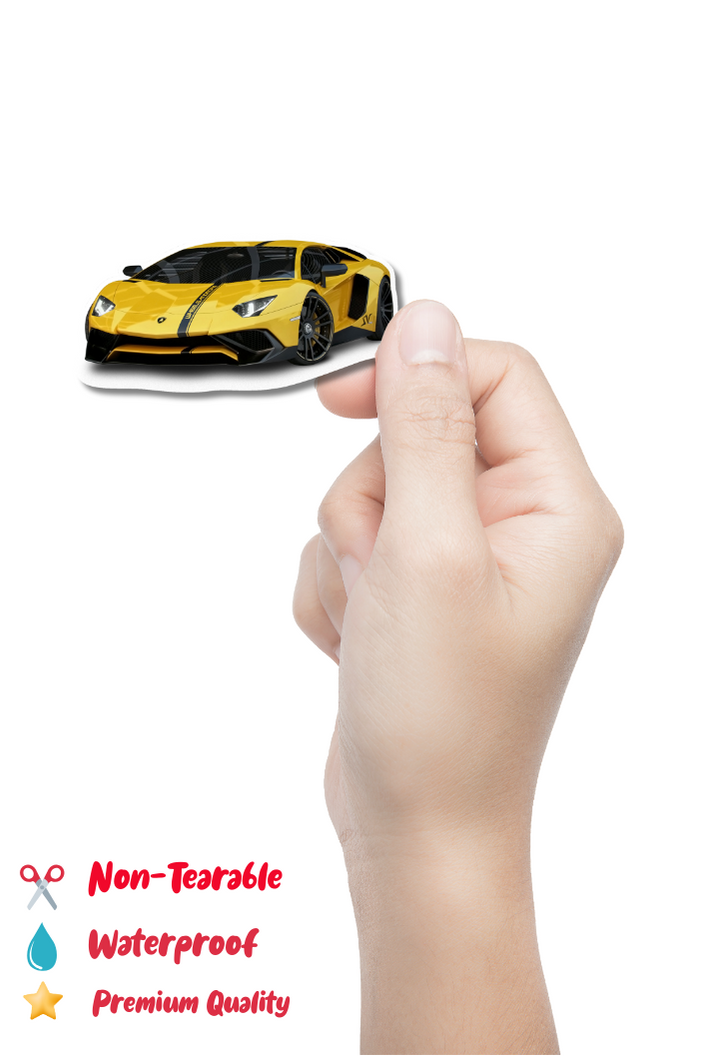 Lamborghini Yellow Aventador Sticker