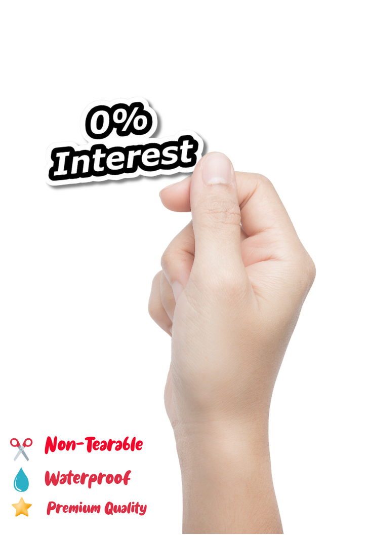 0% Interest Sticker