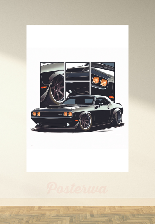 Doge Challenger SRT Car Poster