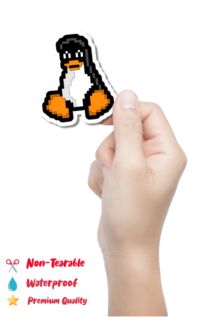 Linux Tux In Pixel Sticker