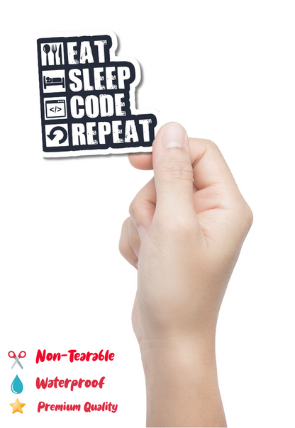 EAT SLEEP CODE REPEAT Sticker