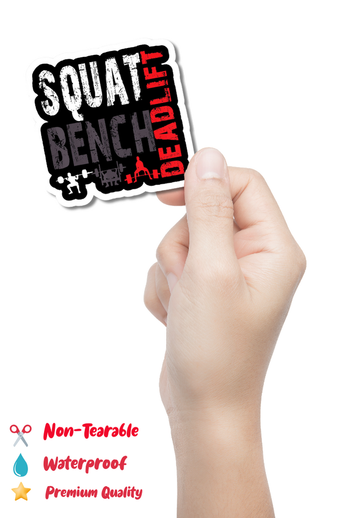 Squat Bench Deadlift Gym Sticker