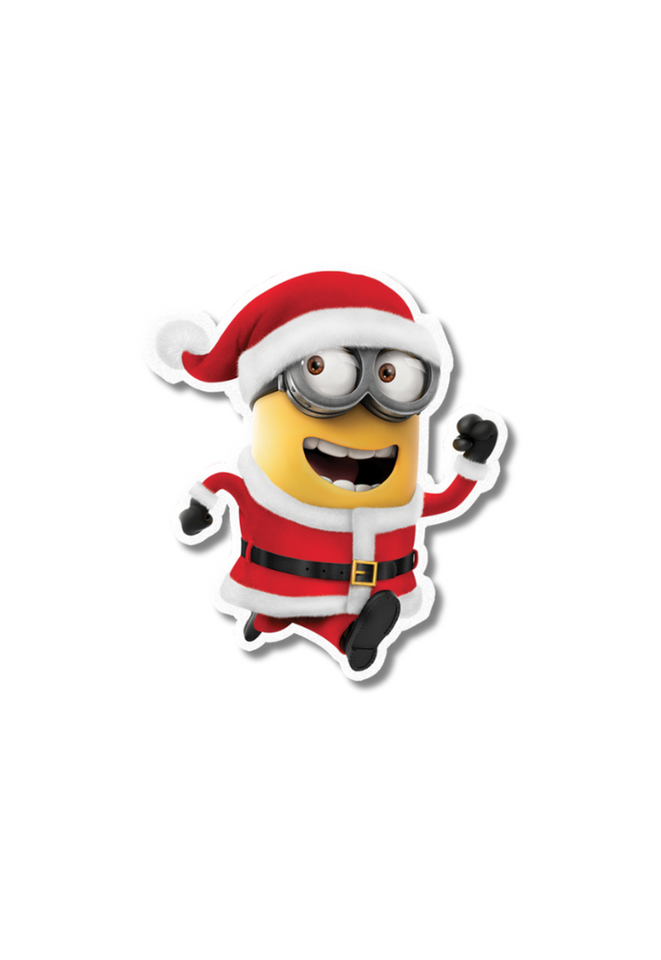 Transparent Minion Christmas Sticker