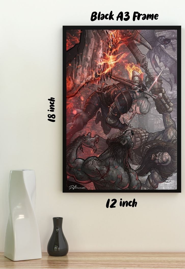 Witcher Fights Striga Poster