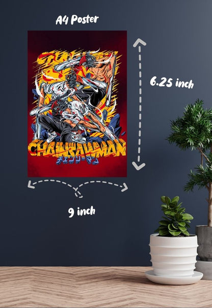 Chainsaw Man Spill Art Poster