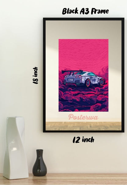 Nissan GTR Car Poster