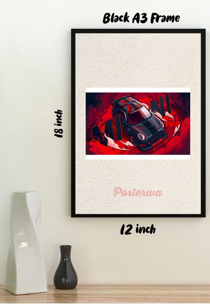 Mini Cooper Car Poster