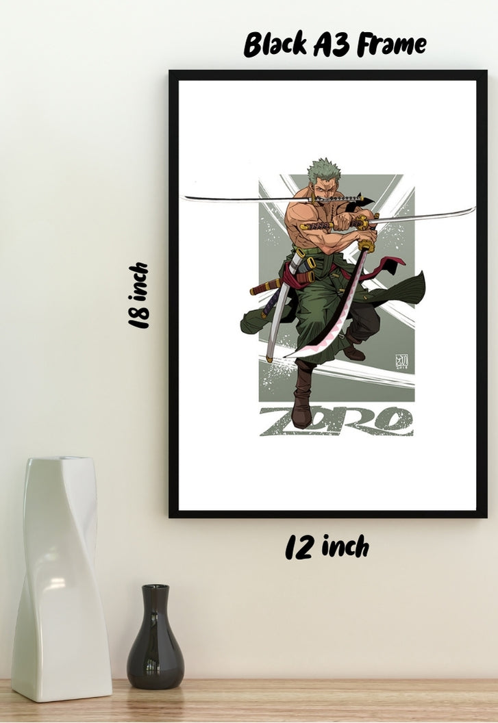 Zoro With 3 Swords Poster