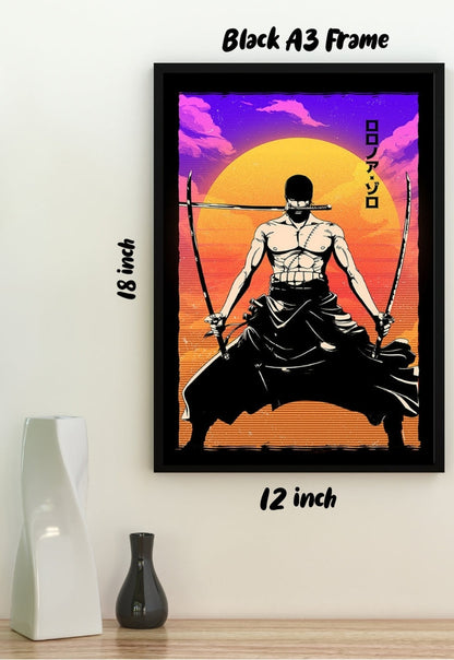 Zoro With 3 Swords Poster