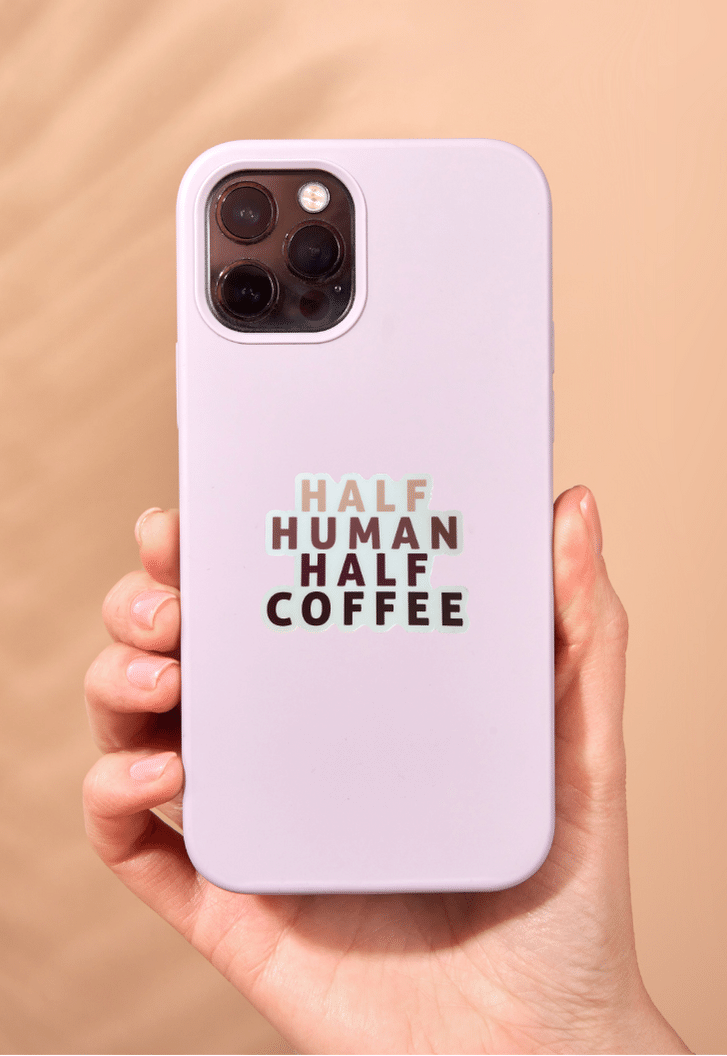 Half Human Half Coffee Sticker