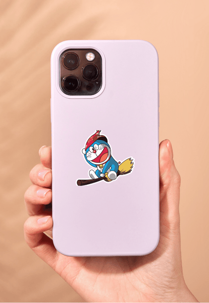 Doraemon On The Broomstick Sticker