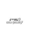 e=mc² errors=(more code)² Sticker