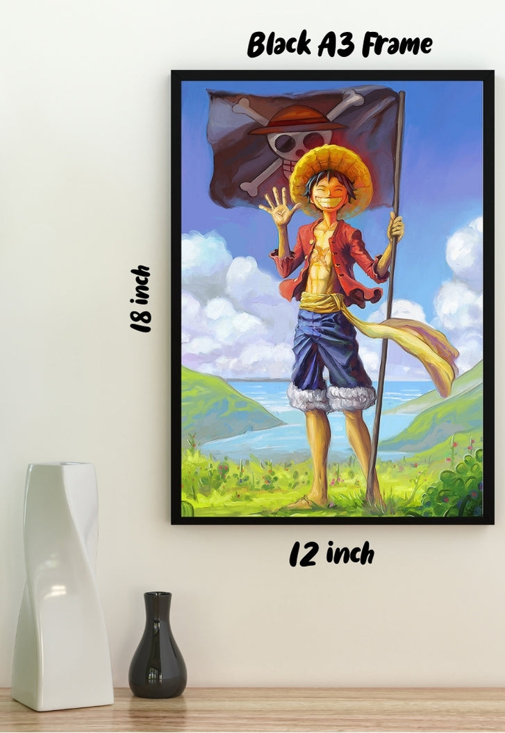 Luffy with Flag Poster