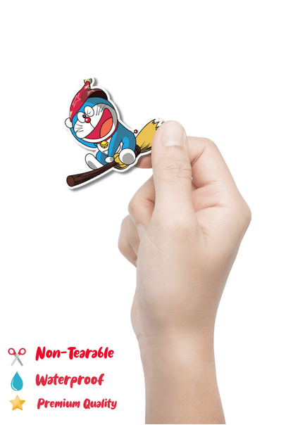 Doraemon On The Broomstick Sticker