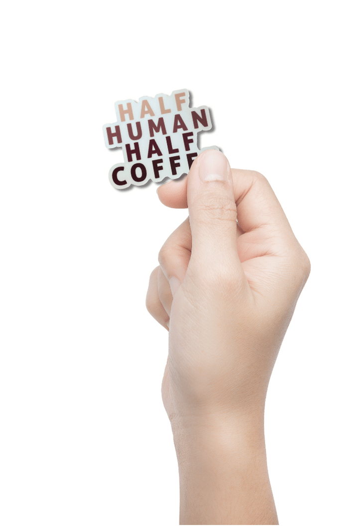 Half Human Half Coffee Sticker